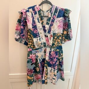 FloralEsther and Co. floral dress.Esther and Co. floral shorts romper